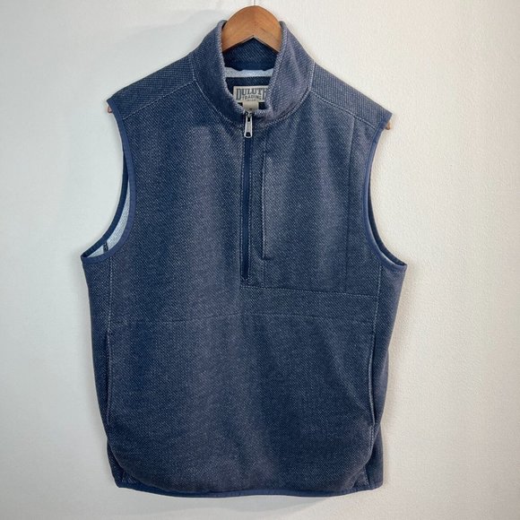 Duluth‎ Trading Co Vest Medium Mens Threshold Fleece 1/4 Zip Blue Sleeveless M - Picture 1 of 10